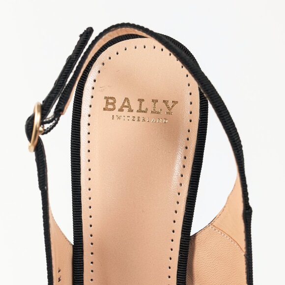 Bally Ciel Black Fabric Slingback Pointed-Toe Heels - Picture 10 of 12